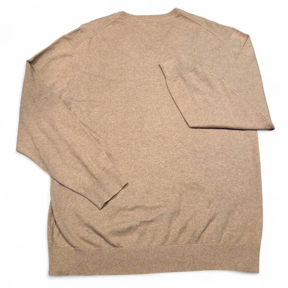 Claiborne Men's Cashmere Blend V-Neck Sweater English Brown Heather XXL NWT
